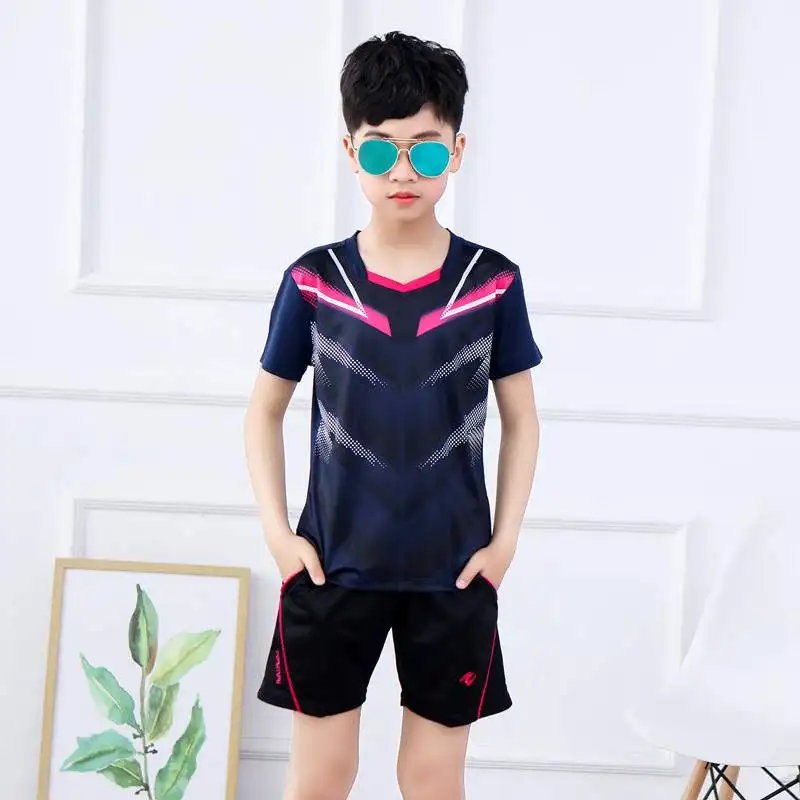 

Kids Sets Shirt Badminton Boy Girl short sleeve Suit T shirt Tennis Girls Clothes Ping Pong Youth Clothing Table Tennis Kits