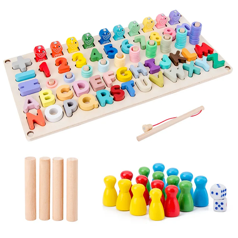 Детские Летающие шахматы буквенно цифровая Рыбалка три в одном игрушка