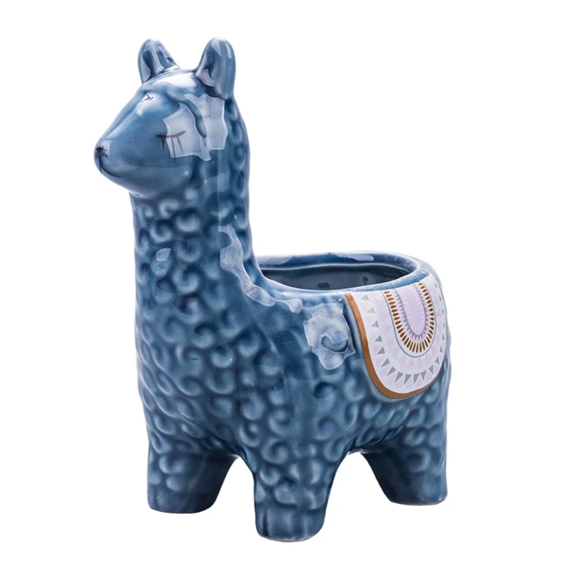 

Desktop Decoration Vase Creative Cute Alpaca Ceramic Flower Plant Pot Office Decor Water Storage Plant Gardening Planting Flower