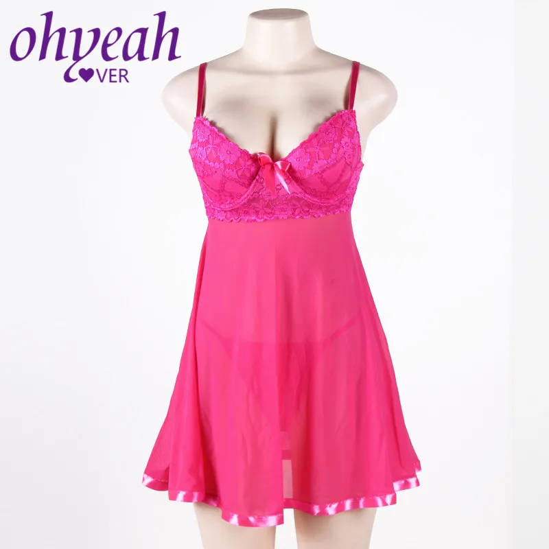 Женское кружевное платье Ohyeahlover прозрачное с лямкой на шее большие размеры