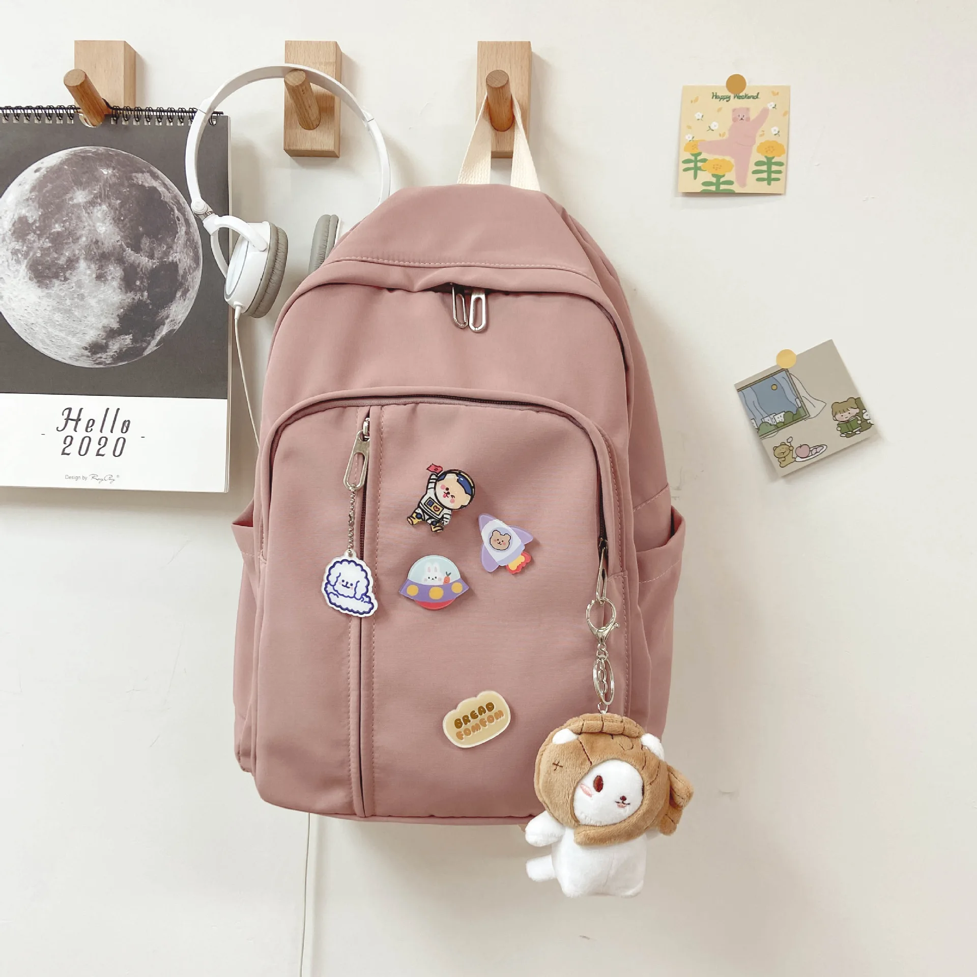 

Korean version of campus antique soft girl student leisure versatile large capacity backpack female Japanese cute girl Backpack