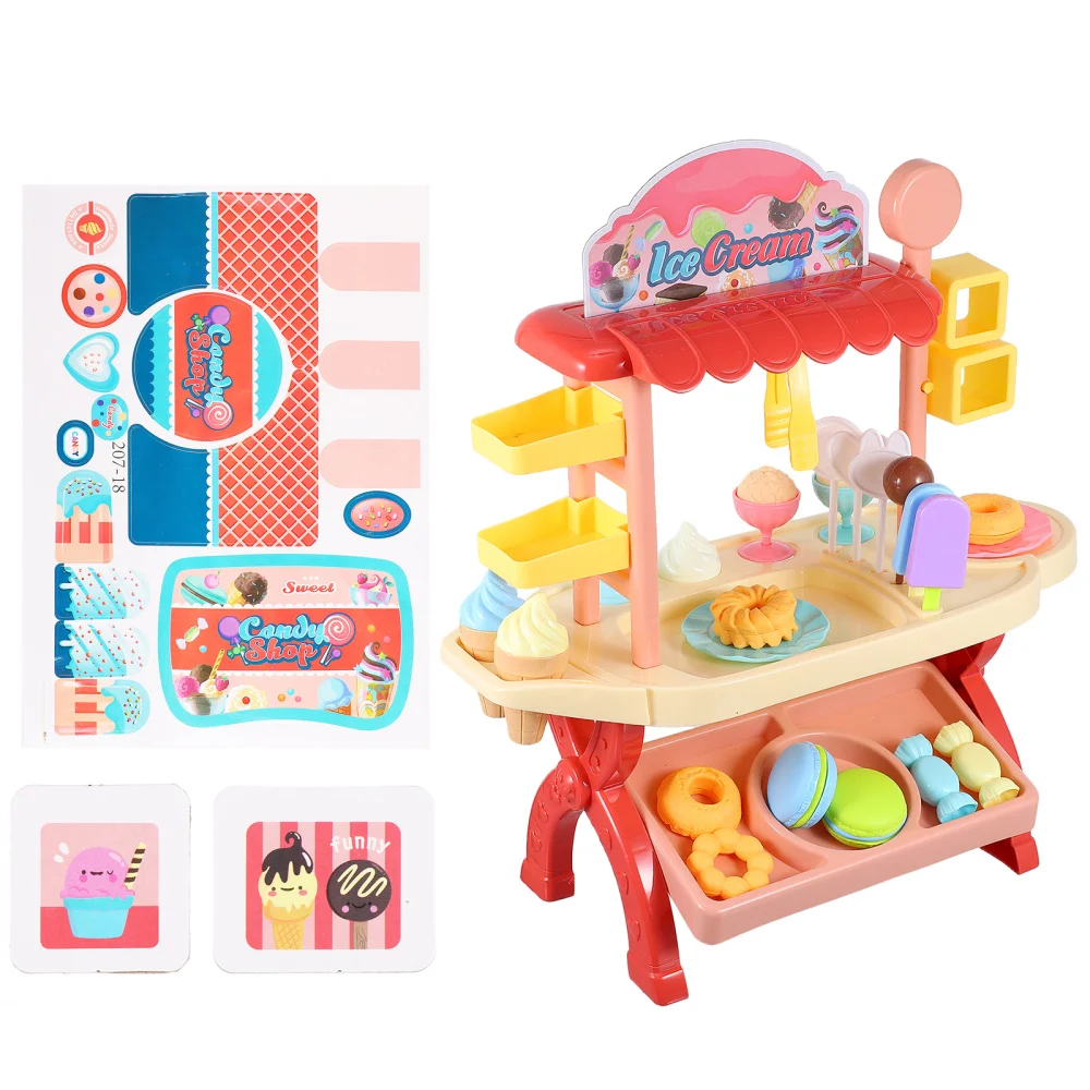

1 Set Ice Cream Shop Toys Mini Simulated Candy Cart Ice Cream Cart Toys