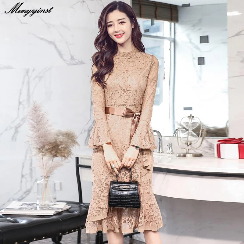 Женское привлекательное кружевное платье весенние женские повседневные