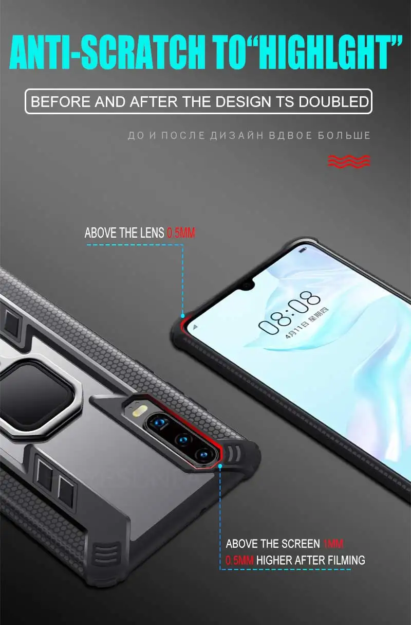 Роскошный защитный силиконовый чехол для телефона huawei P30 Pro mate 20X Honor 20 10 Lite 8X P Smart Y7 Y9 силиконовый чехол с кольцом