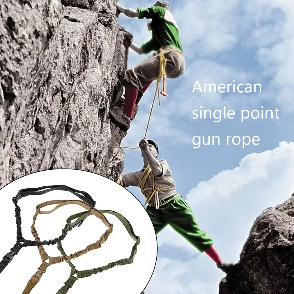 Outdoor Multifunctional Harnesses Safety Belt Lanyard Tactical Single Point Rifle Gun Sling Rope for CS Game Climbing | Спорт и