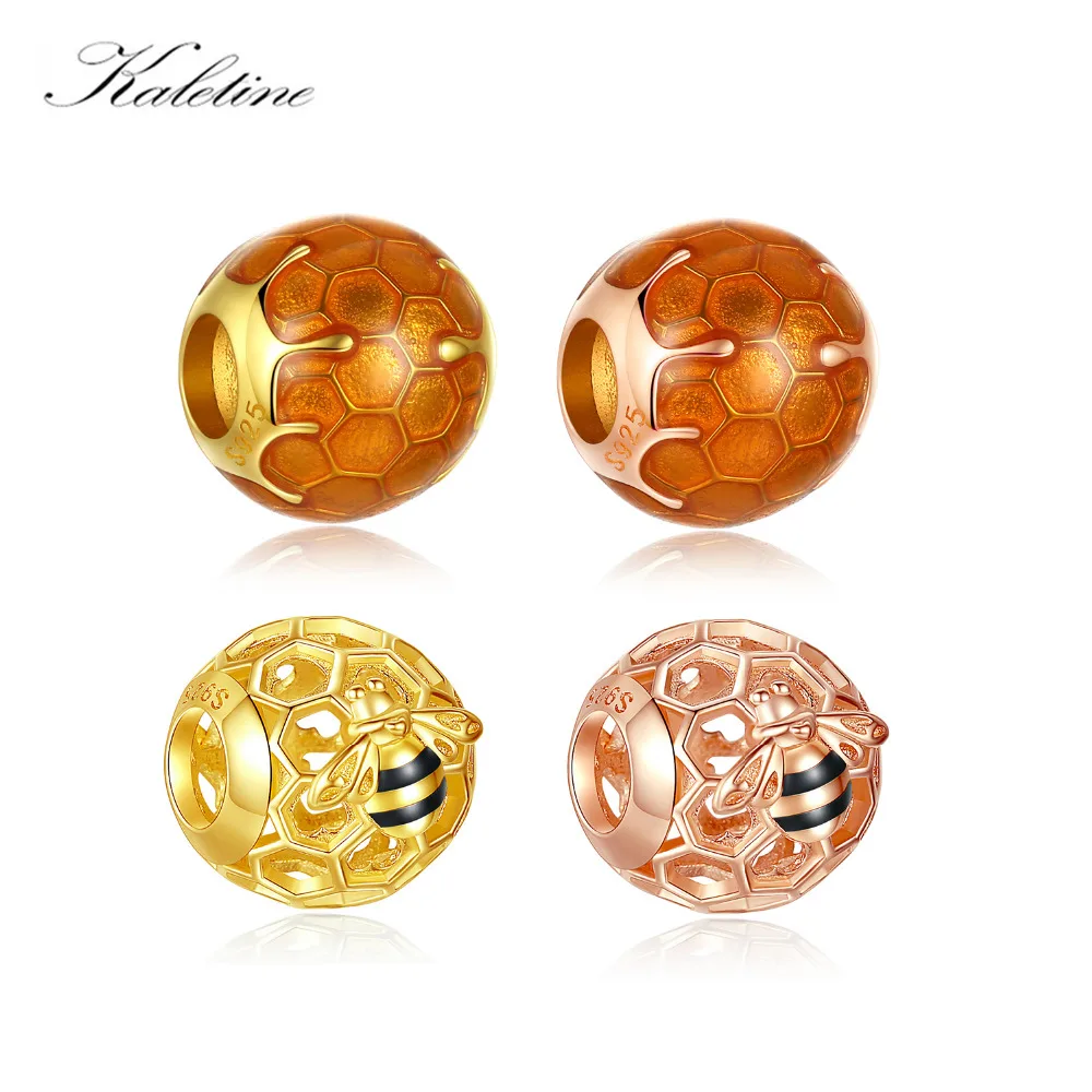 Бусины KALETINE в виде сот подходящие для браслета Серебряные Оригинальные бусины