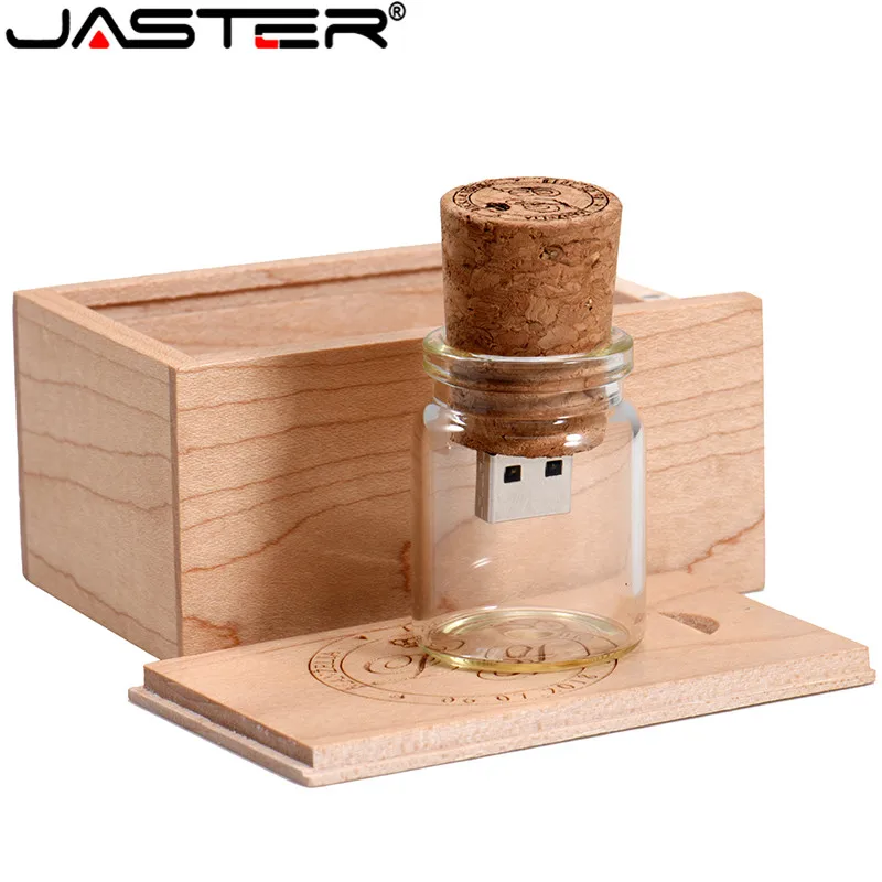 JASTER стеклянная бутылка с пробкой USB флэш-накопитель(прозрачный) ручка-накопитель 4 ГБ 8 ГБ 16 ГБ 32 ГБ 64 ГБ модная Подарочная бутылка подарок
