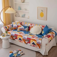 nordic cartoon cute milk cow sofa cover four seasons universal non slip cotton fashion sofa cushions towel for living room