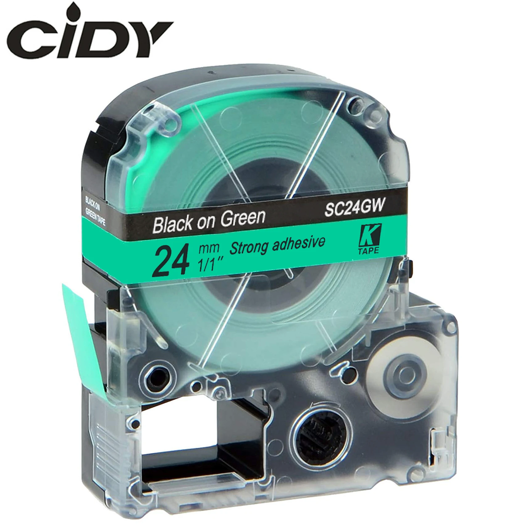 

CIDY 24 мм черный на зеленый SC24GW/LC-6GBW9 LC-6GBW LC 6GBW LC6GBW совместимые ленты этикеток для kingjim принтера для LW300 LW400 SR150