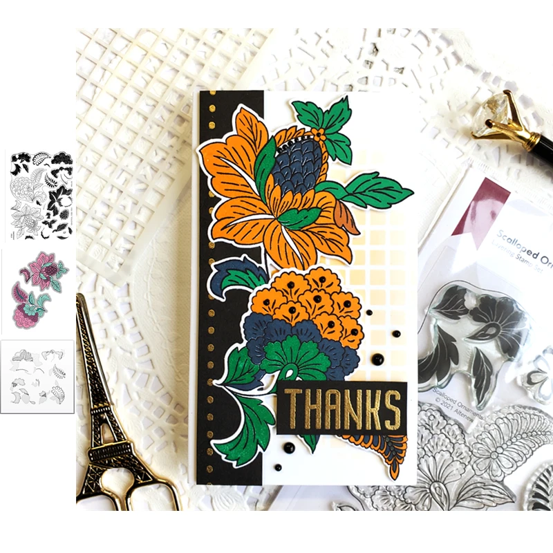 

Flowers Leaves Metal Cutting Dies and Stamps DIY Scrapbooking Card Stencil Paper Cards Handmade Album Stamp Die Sheets