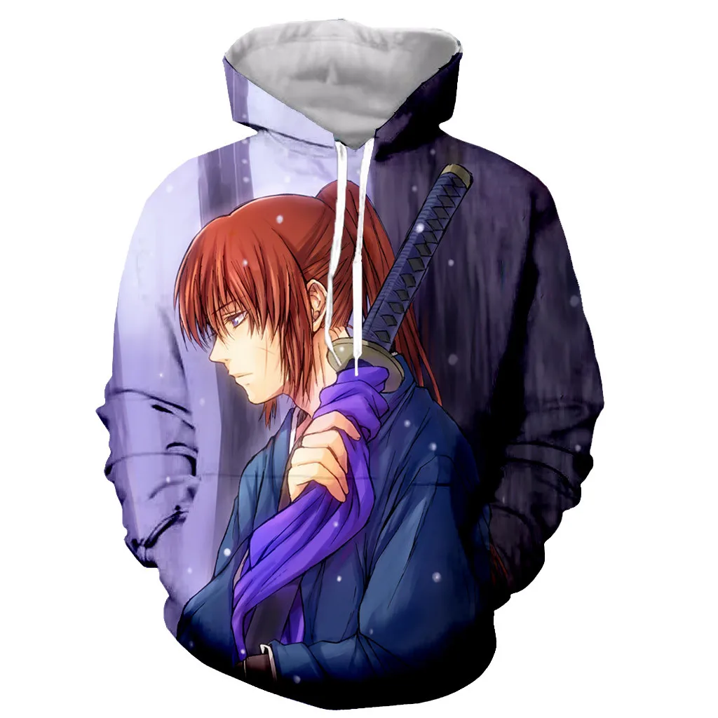 

Rurouni Kenshin Kenshin Samurai Fashion Long Sleeves 3D Print Zipper/Hoodies/Sweatshirts/Jacket/Men/women tops dropshipping