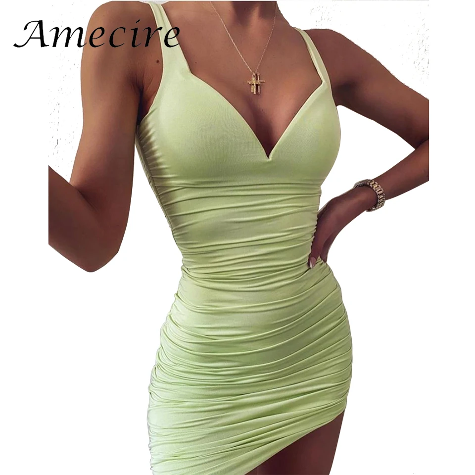 Летнее новое платье с рюшами Amecire 2020 Элегантная Модная двухслойная одежда