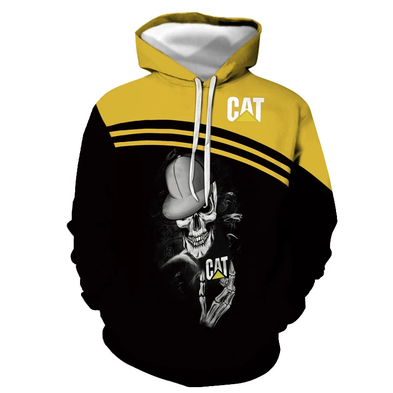 

2021 new cat car logo CAT pattern Harajuku 3D printing racing men's women's fashion hoodies funny hoodies casual clothing