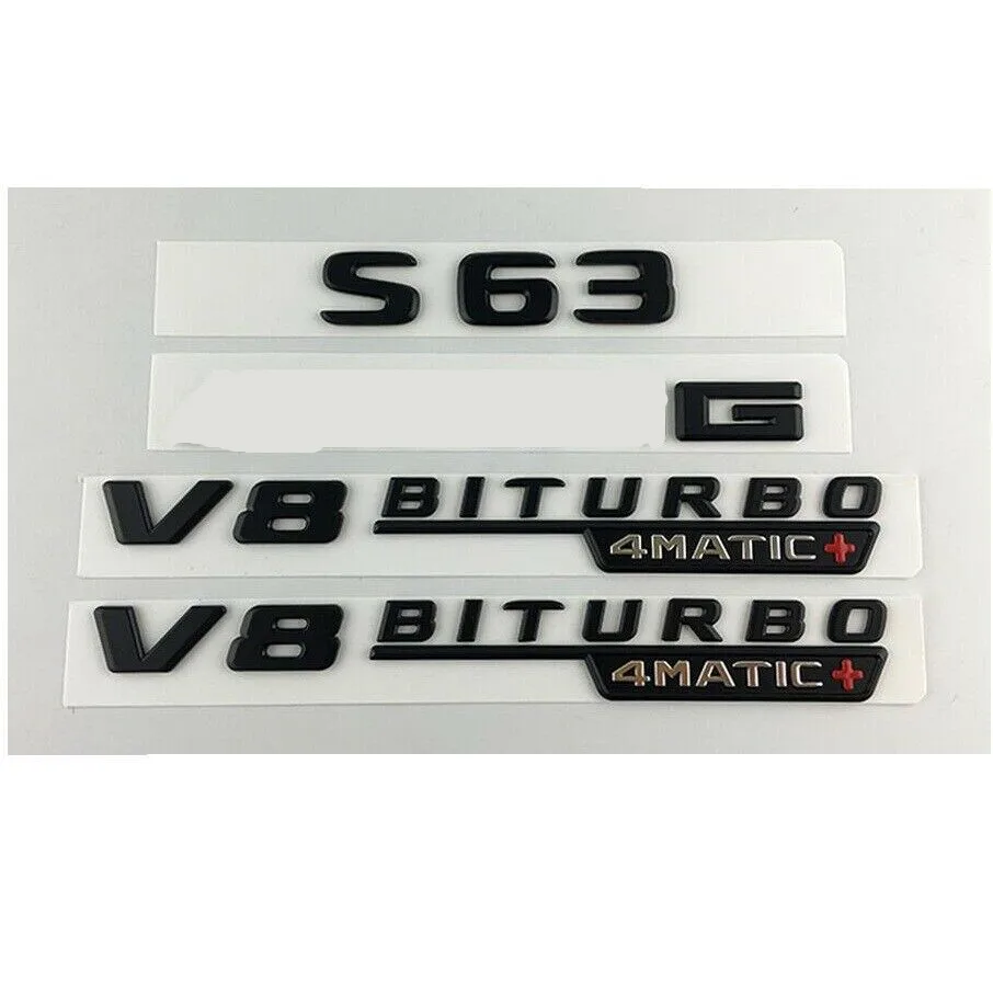 Черный S63 Для AMG V8 BITURBO 4matic + багажник значок на крыло логотипы марок машин|Эмблемы|