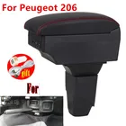 Подлокотник для PEUGEOT 206, детали салона автомобиля, подлокотник, коробка для хранения модифицированных деталей, автомобильные аксессуары, интерьер со светодиодной подсветкой USB
