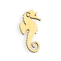 seahorse shape mascot laser cut christmas decorations silhouette blank unpainted 25 pieces wooden shape 2002