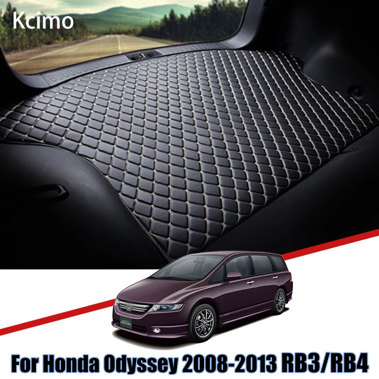 Кожаный коврик для багажника автомобиля RB3 RB4 Honda Odyssey 2008 2013 заднего коврика