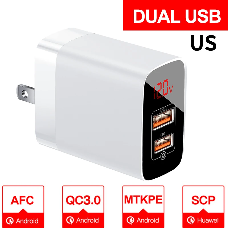 US Plug White Baseus Quick Charge 3,0 USB зарядное устройство для iPhone samsung Xiaomi huawei мобильный телефон 18 Вт PD3.0 PD QC3.0 QC usb type C быстрое зарядное устройство - Тип штекера: US Plug White