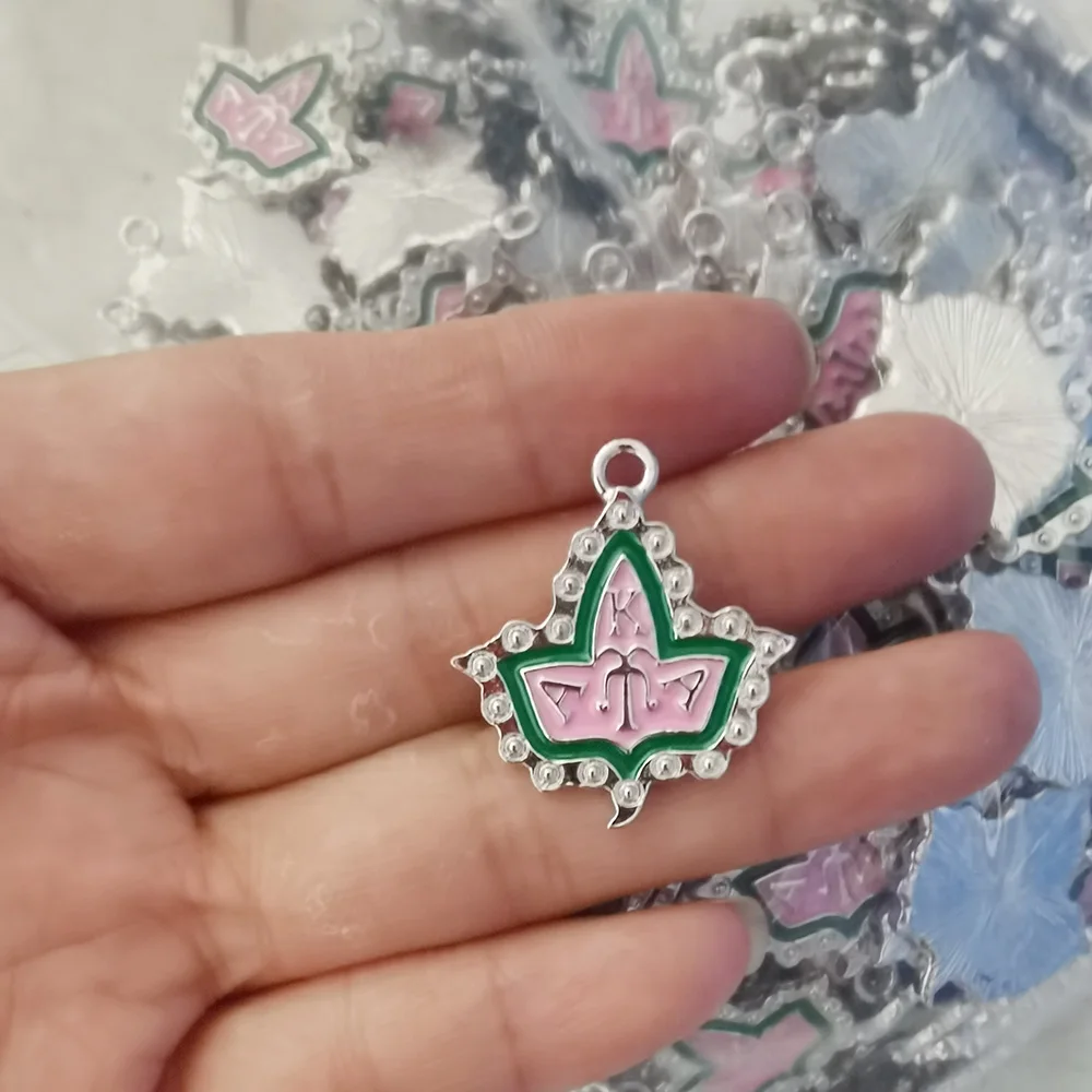 

10Pcs Pink Green Letter Maple Leaf Diy Bracelet & Necklace Jewelry Accessories