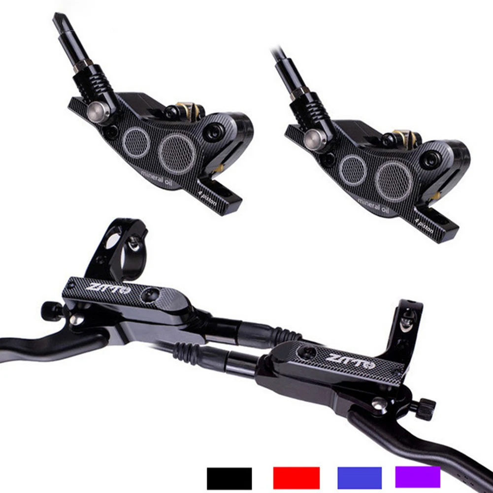 

MTB Bike Hydraulic Disc Brakes Set 4 Piston Mountain Bike 800/1450mm Oil Pressure Brake Left & Right Brake Bike Accessories