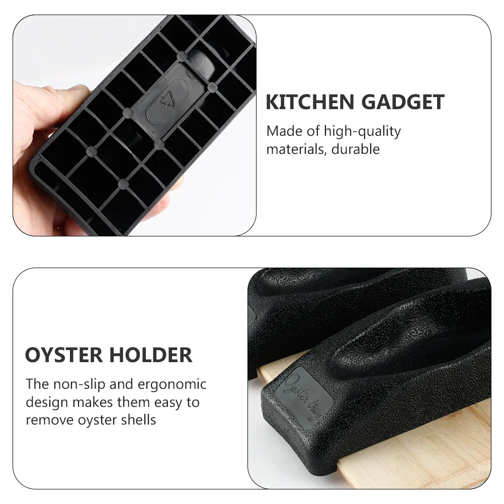 

2pcs Creative Oyster Shucking Clamps Oyster Holders Kitchen Oyster Opener Tools (Black) for Home
