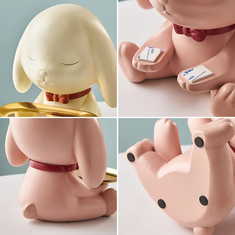 

Home Resin Storage Tray Key Candy Organizer Cute Animal Rabbit Figurine Miniature Kawaii Room Decor Ornaments Desk Accessories