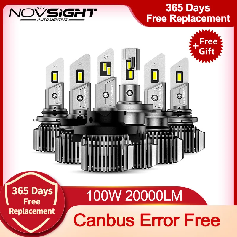 Светильник NOVSIGHT H7 H11 Led Canbus H4 9005 HB3 9006 HB4 H8 H9 H13 головной светильник 100 Вт 20000LM 6500 к 12В 1