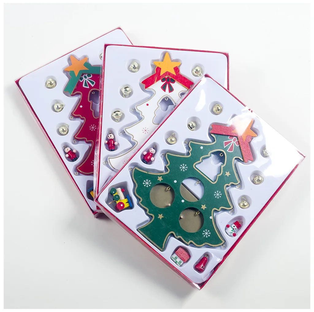 DIY Деревянные Рождественские елки настольные фигурки украшения Детские подарки