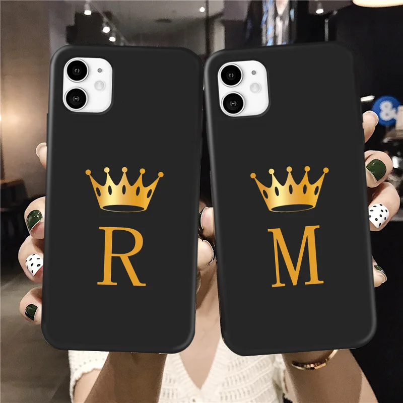 Забавные золотого цвета с принтом в виде короны и надписи пара чехол для iPhone 12 11 Pro