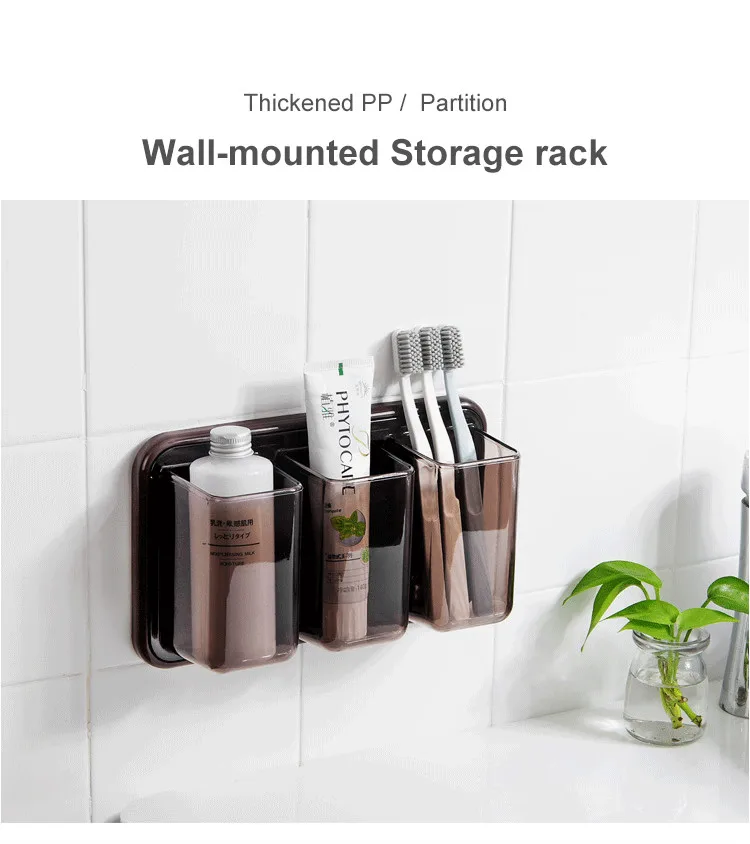 

1Pcs Household Wall-mounted Plastic Storage Box Bathroom Cosmetic Storage Box Kitchen Tableware Storage Rack