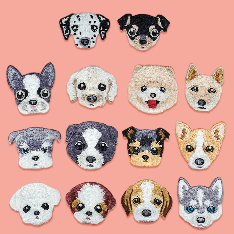 Небольшие нашивки в форме собак тканевыми нашивками наклейки с ручной вышивкой