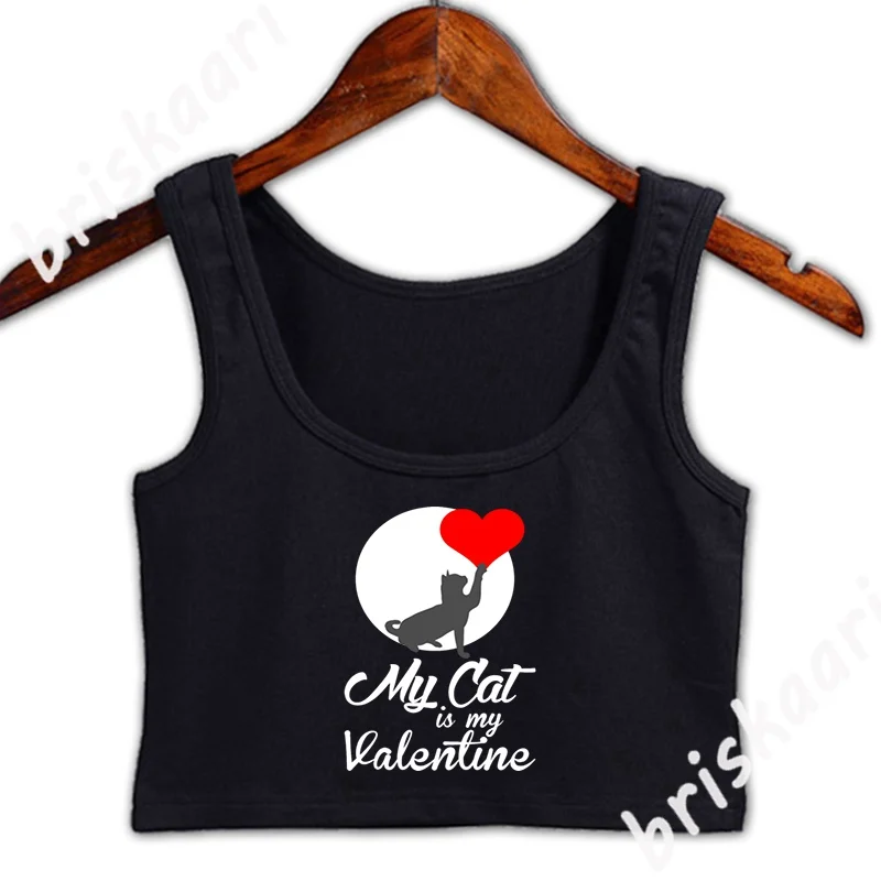 

Женский летний топ без рукавов My Cat Is My Valentine