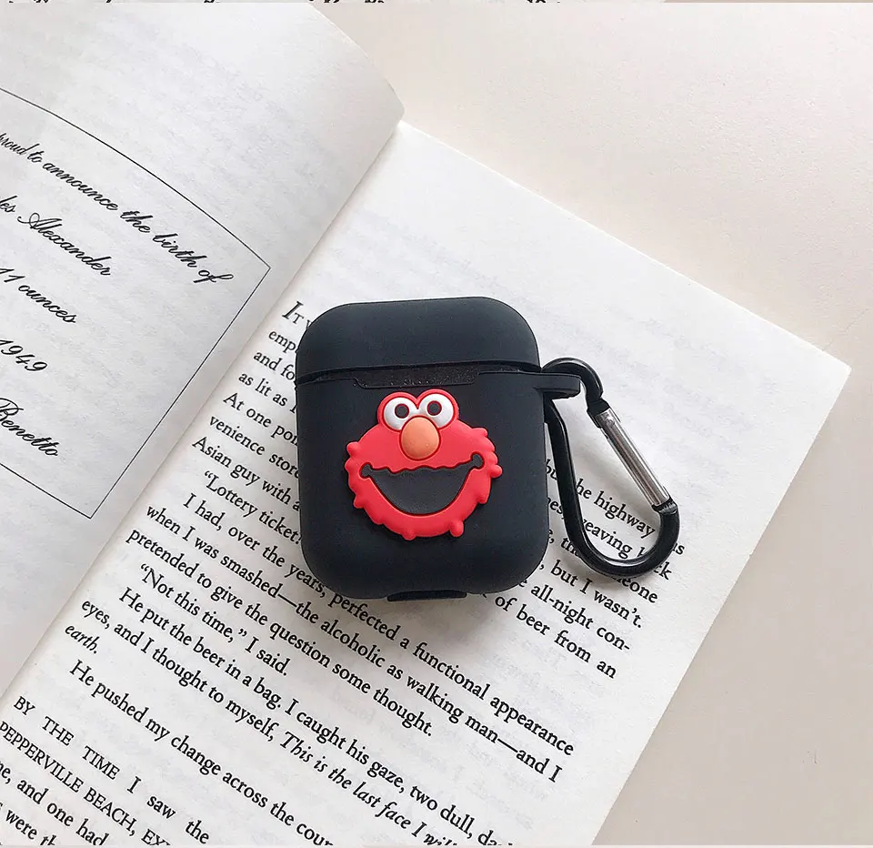 Оранжевый Чехол для Apple airpods чехол силиконовый чехол airpods чехол с брелок для ключей для Apple AirPods мультяшный наушник - Цвет: Оранжевый