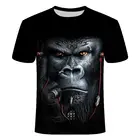 Новая крутая футболка, 3D футболка с животным принтом для 2021, смешная футболка с коротким рукавом и смешным юмором и обезьяной