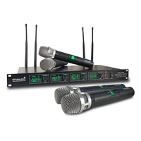 4 channel wireless uhf microphone system with diversity 4ch handheld mic set for stage family wedding party night club smu 4000a