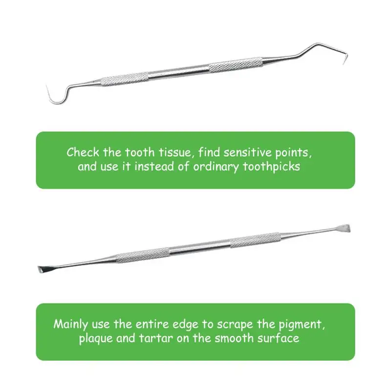 

Dog Tooth Scaler and Scraper Pet Tarter Remover with Different Angles Double Head Stainless Steel Teeth Cleaning Tools for Dogs