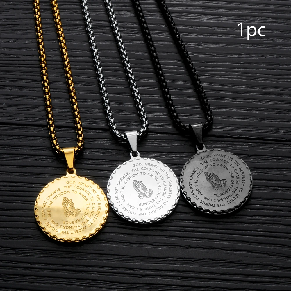 Женский и мужской изысканный круглый кулон с длинными молящимися руками