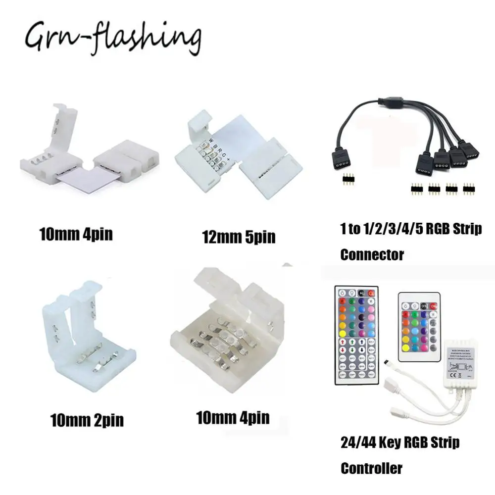 2-контактный 4-контактный 5-контактный RGB RGBW светодиодный светильник 10 мм 12