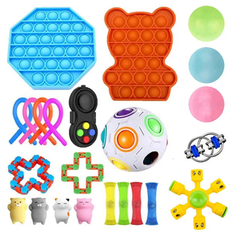 

Fidget Toys Stretchy Strings Push Ball Anti Stress Autism Set Adults Pinch Squishy Sensory Antistress Relief Figet Toys