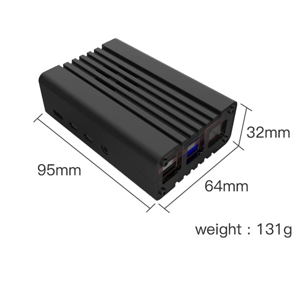 Алюминиевый Чехол для Raspberry Pi 4 Model B акриловые боковые панели с радиатором и