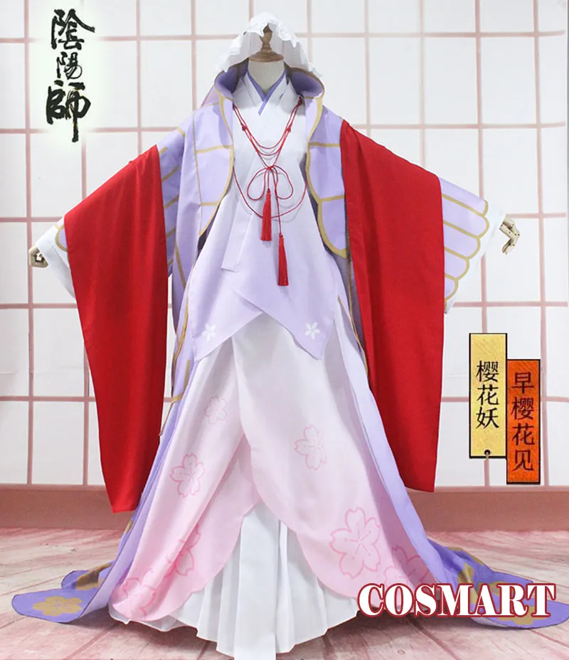 Кимоно из кожи Onmyoji SR Сакура на заказ для косплея Женский костюм Хэллоуин |