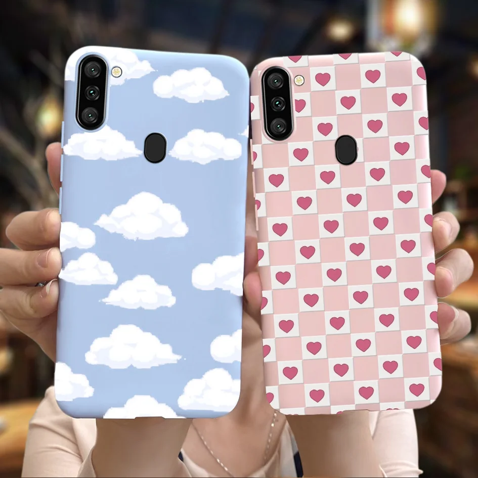 

Чехол для Samsung Galaxy A11, 2021, милый мягкий чехол из ТПУ с рисунком в виде сердца и облаков для Samsung A11, тонкий чехол для M11, A 11