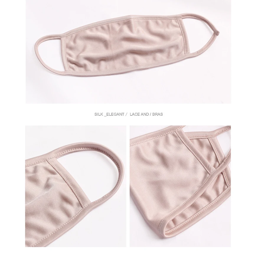 

5piece Summer Fashion Man Woman Multicolor 100% silk Mouth Mask Anti Dust And Nose Protection Face Mouth Mask Reusable Masks