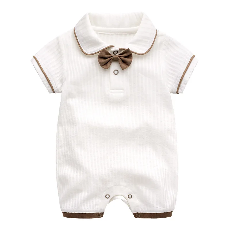 

Baby clothing short sleeve cotton gentleman newborn baby boy romper