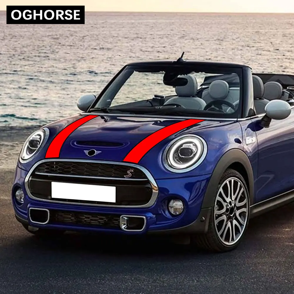 Наклейка на крышку автомобиля в полоску для MINI Cooper R55 R56 R60 F54 F55 F56 F60 R50 R53 R58 R59 R61R57