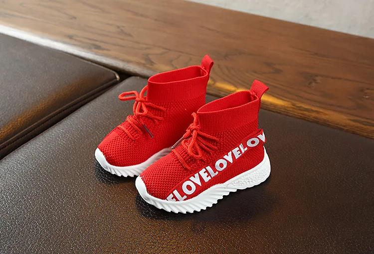 

Infant Kids Sneakers Baby Boys Girls Shoes Breathable Anti-Slip Baby Letter Print Shoes Toddler Soft Soled First Walkers