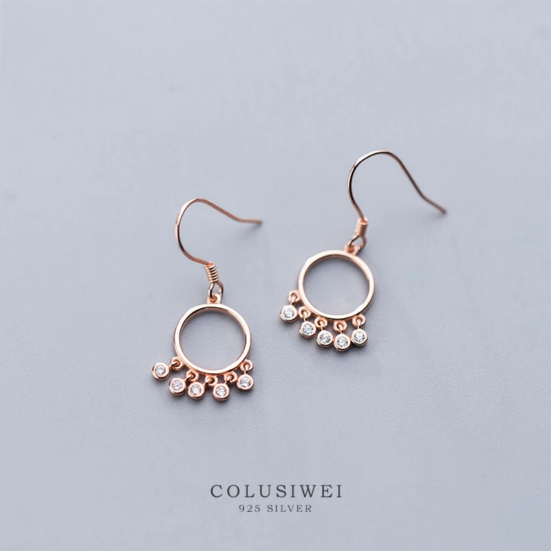 Colusiwei стерлингового серебра 925 длинные висячие серьги для женщин ослепительно