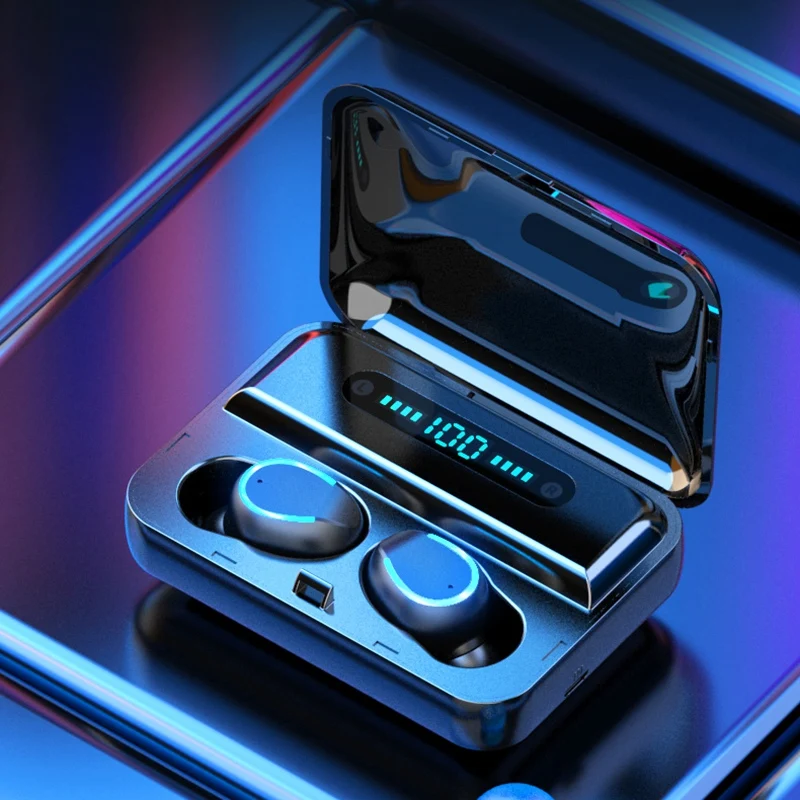 TWS Bluetooth Earphones 5.0 Mini LED Display Headphones Stereo Sound Wireless Headsets Earbuds Sport with Microphone | Электроника