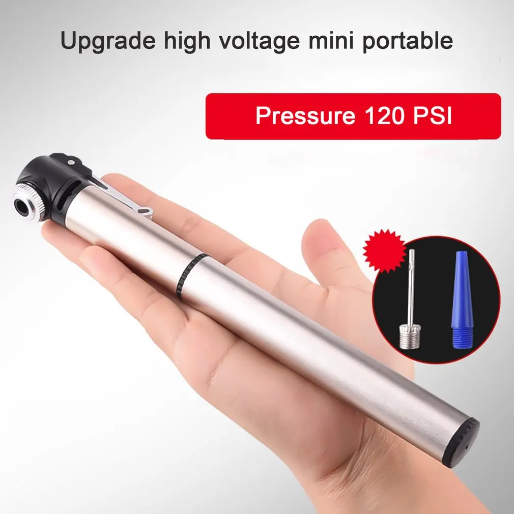 

Bike Parts Mini Bike Pump Hose Valve Aluminum Alloy Portable 120PSI Mountain Cycling Tire Inflator Durable Practical Bike Pump