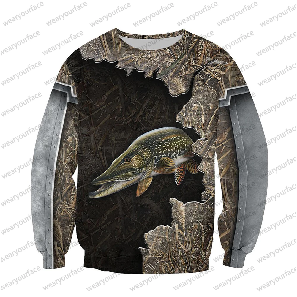 

Northern Pike Fishing 3D All Over Print Crewneck Hoodies Sweatshirts Zipper Shorts Outdoor Vocation Streetwear Unisex Clothing
